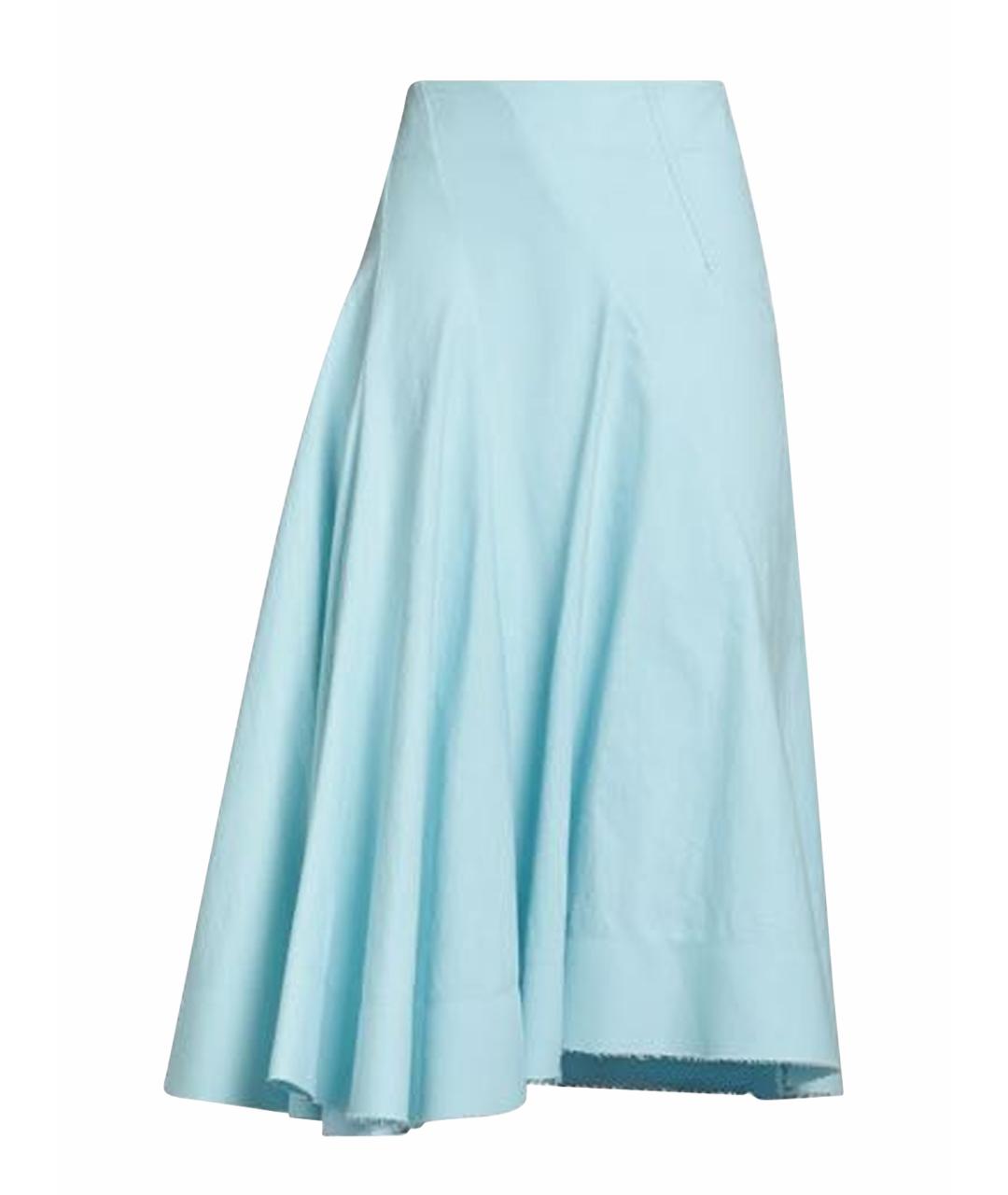 SPORTMAX Голубая хлопковая юбка миди, фото 1