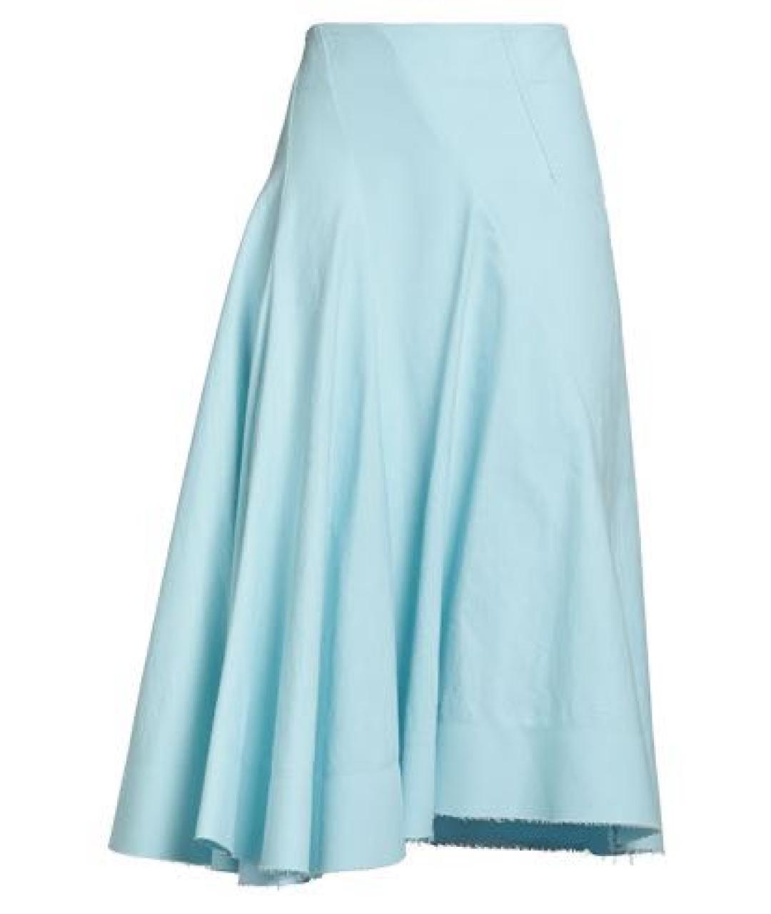 SPORTMAX Голубая хлопковая юбка миди, фото 4