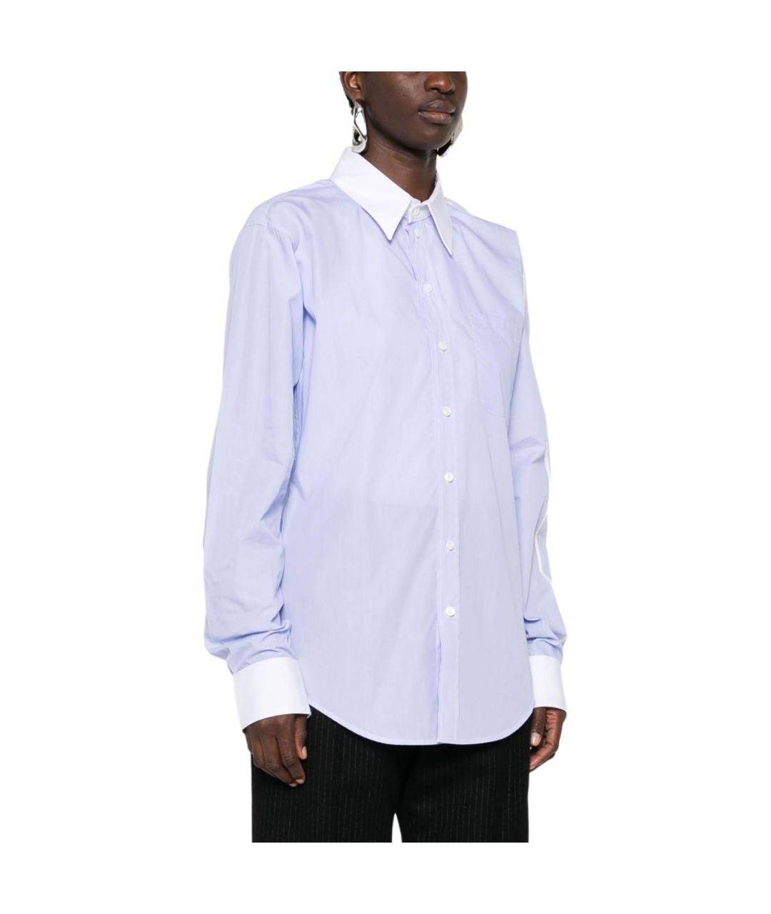 CELINE Голубая хлопковая рубашка, фото 4