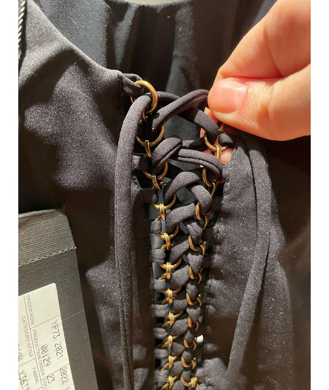 SAINT LAURENT Черный хлопко-эластановый купальник, фото 5