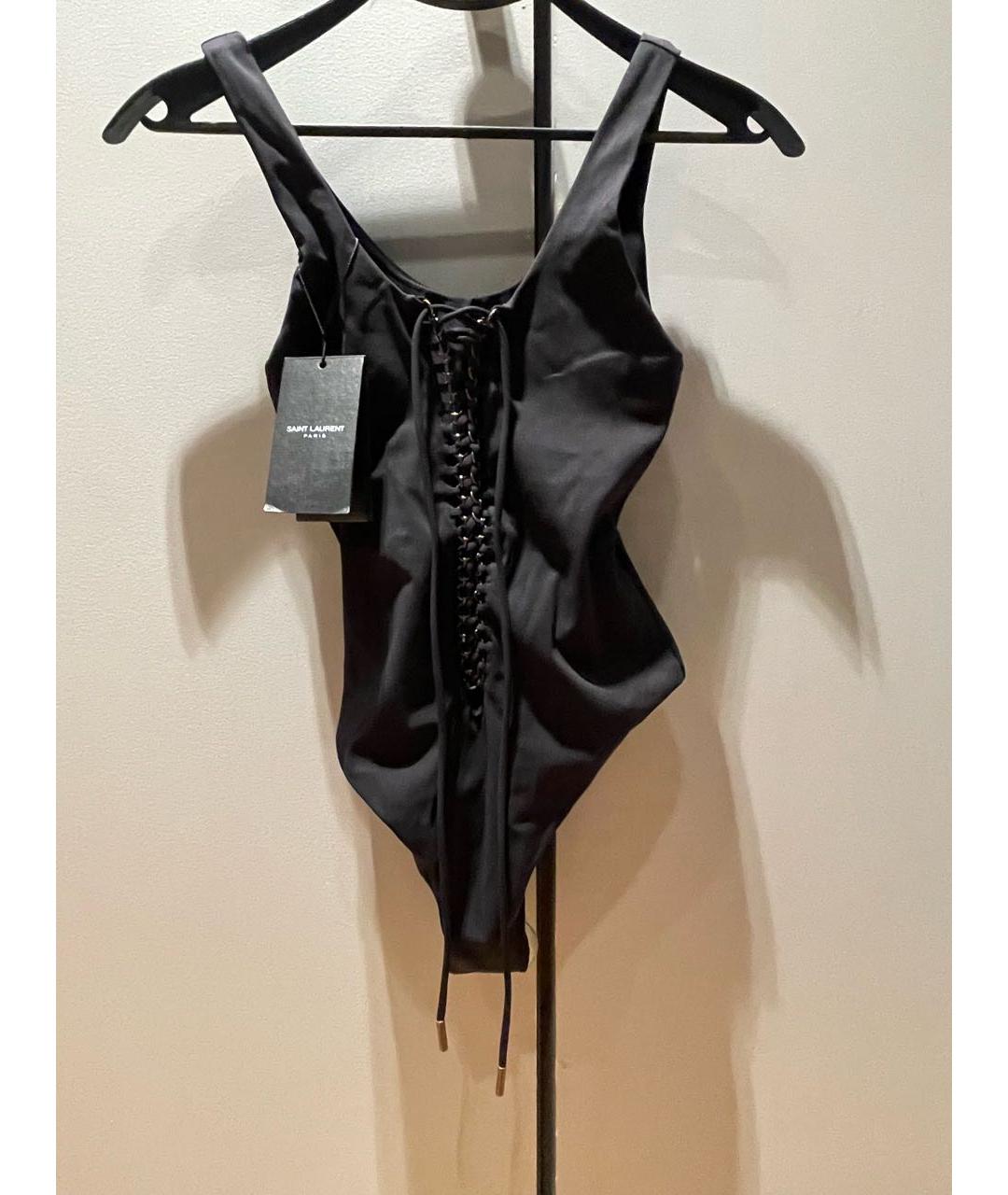 SAINT LAURENT Черный хлопко-эластановый купальник, фото 7