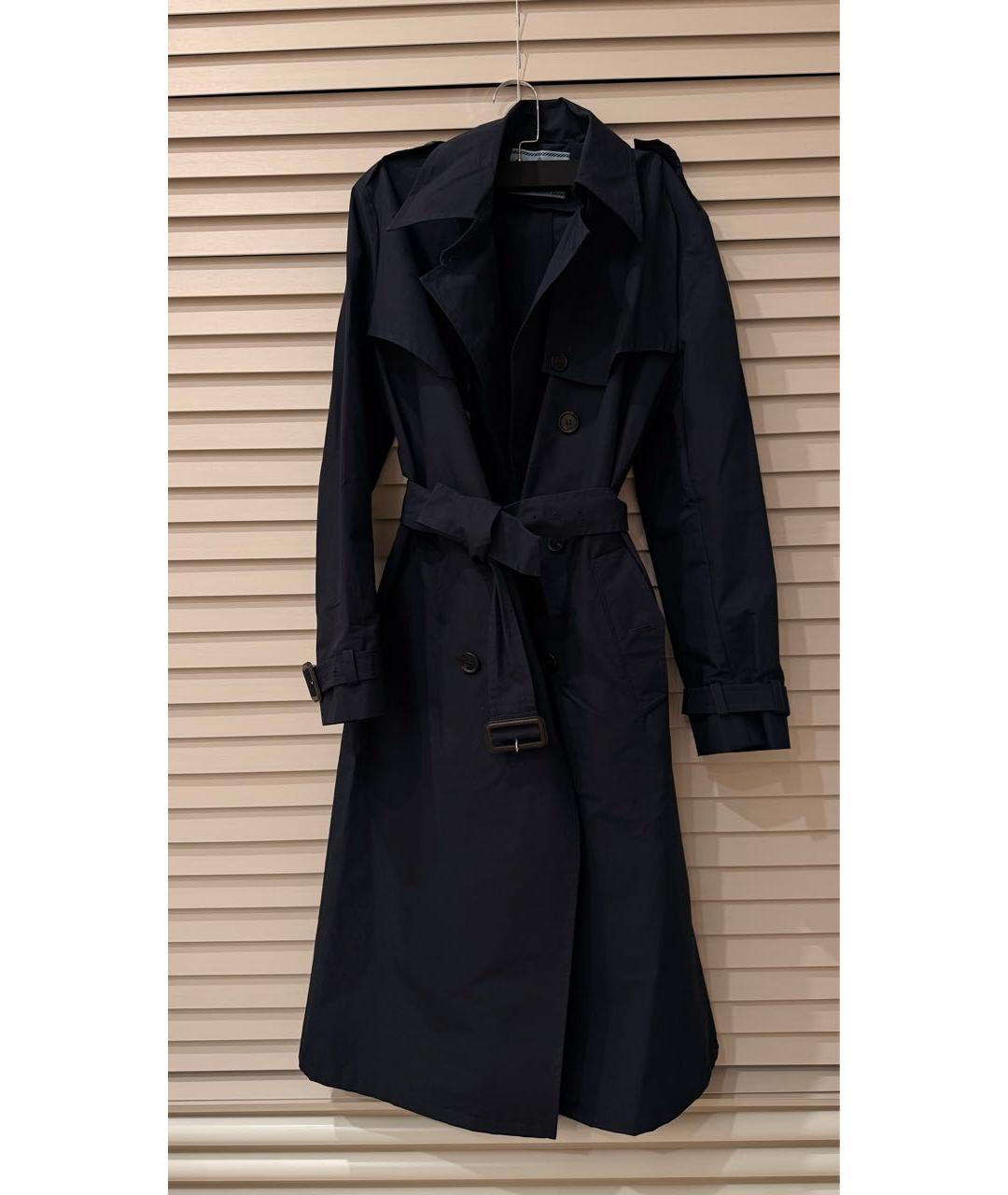 PRADA Темно-синий полиэстеровый тренч/плащ, фото 3