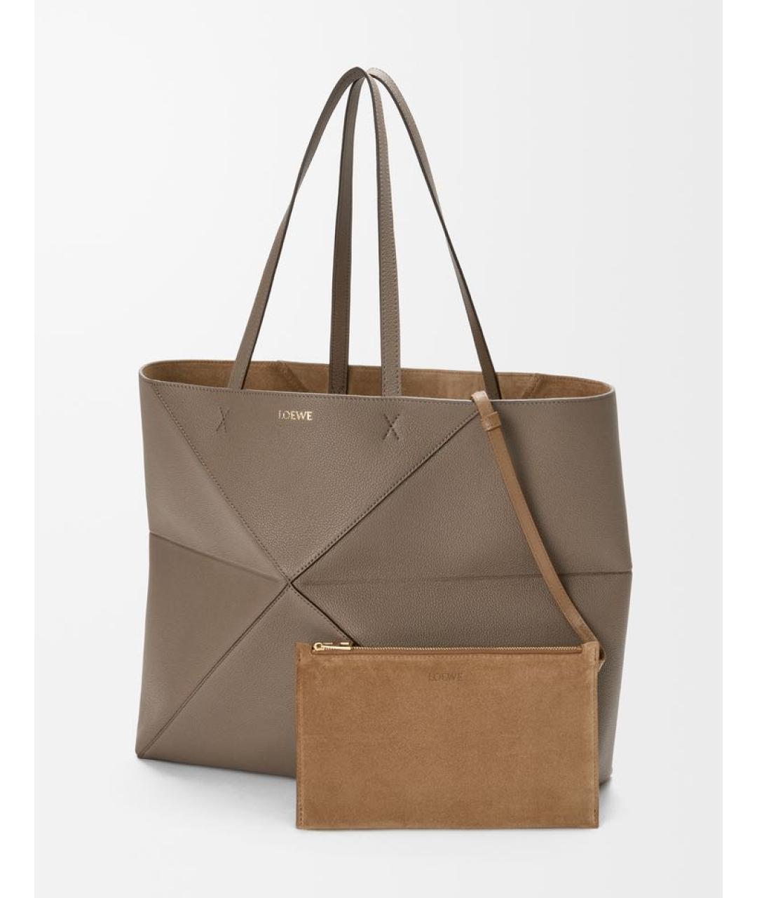 LOEWE Коричневая кожаная сумка через плечо, фото 4