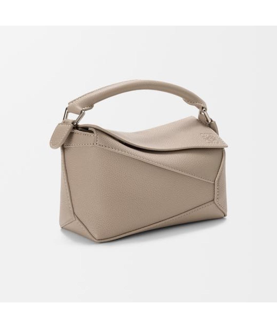 LOEWE Бежевая кожаная сумка через плечо, фото 4