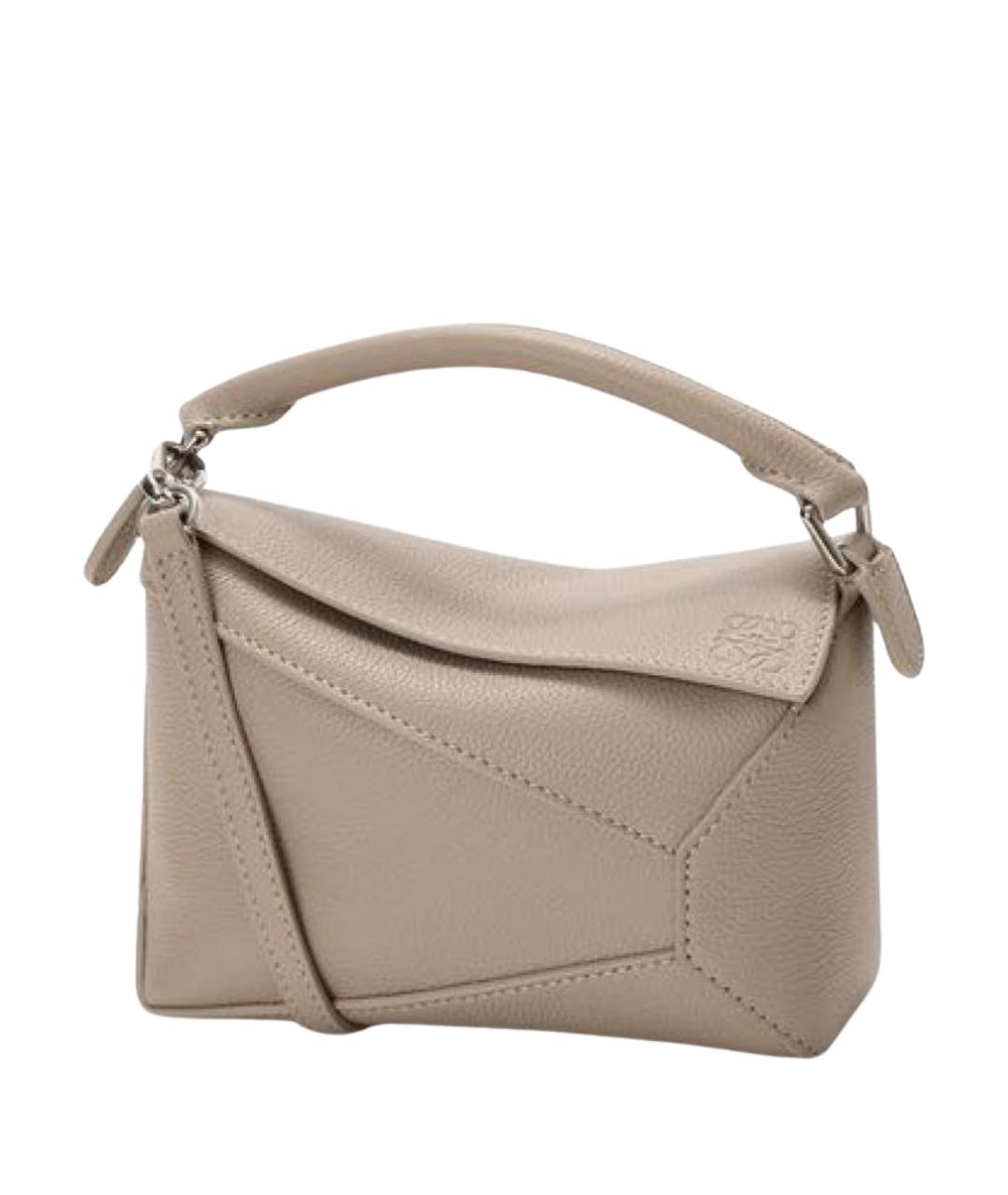 LOEWE Бежевая кожаная сумка через плечо, фото 1