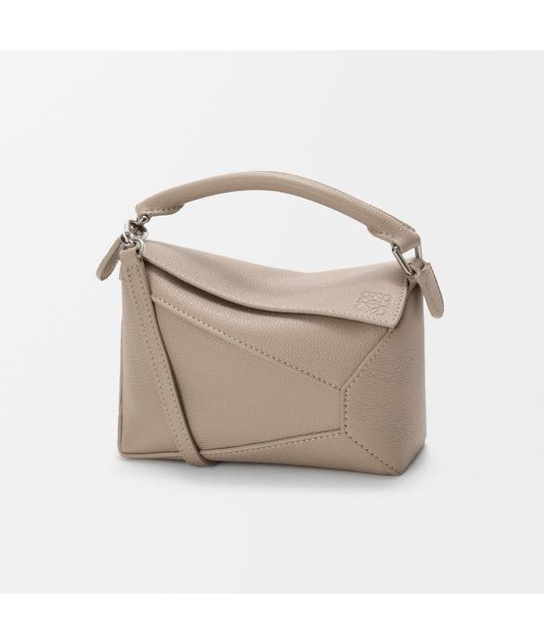 LOEWE Бежевая кожаная сумка через плечо, фото 6