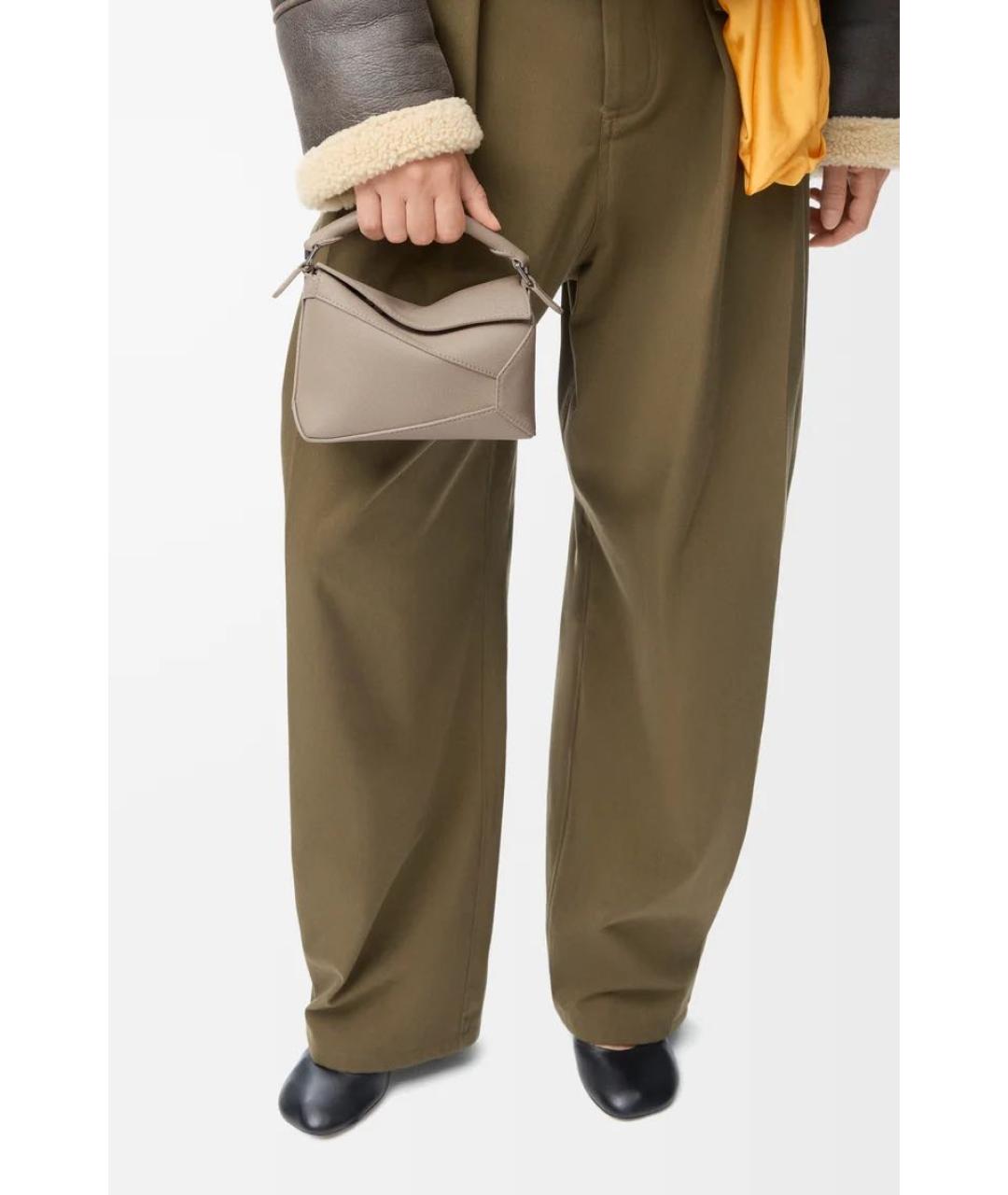 LOEWE Бежевая кожаная сумка через плечо, фото 2