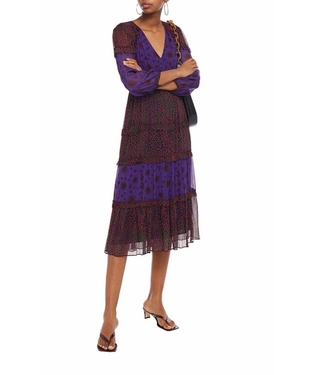 BA&SH Фиолетовое вискозное платье, фото 8
