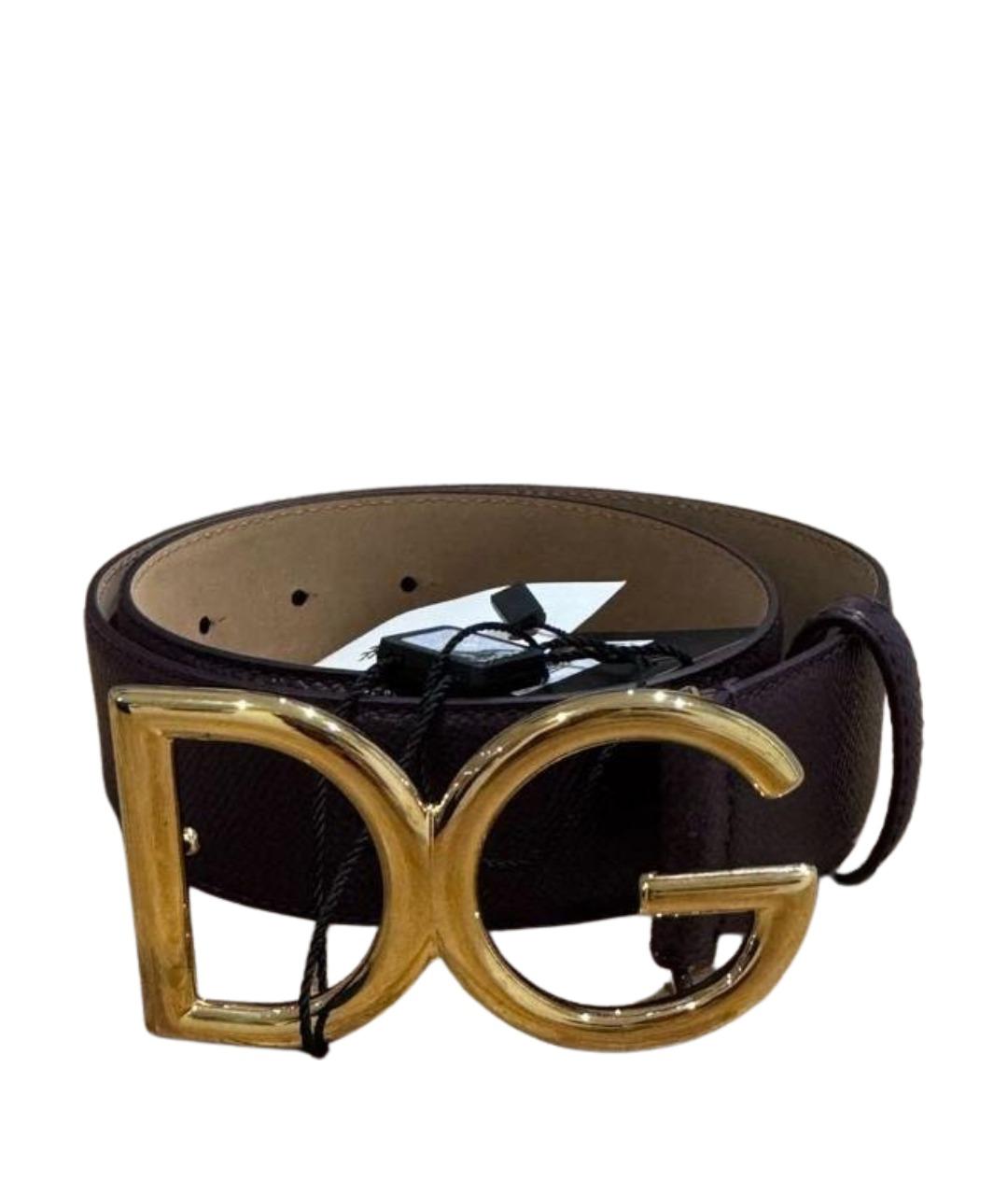 DOLCE&GABBANA Фиолетовый кожаный ремень, фото 1