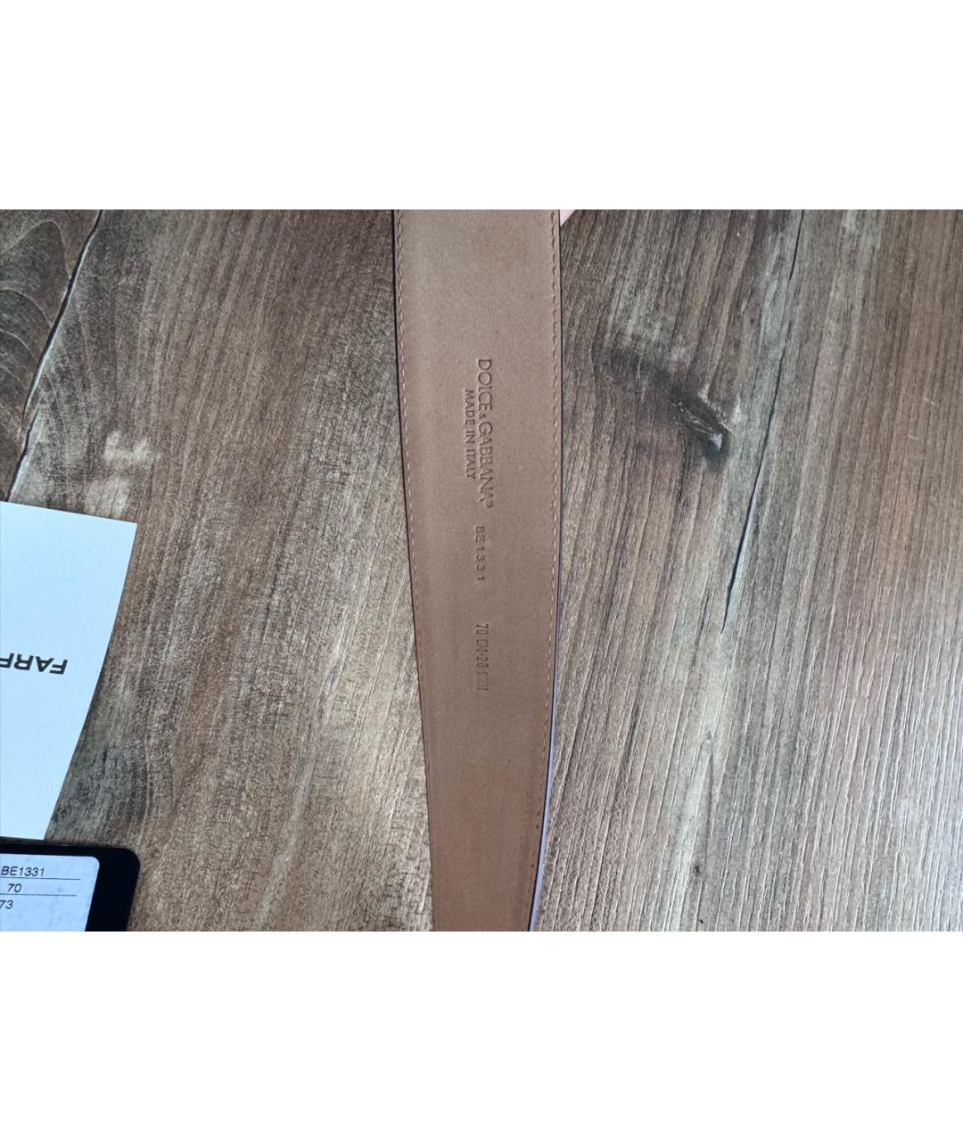 DOLCE&GABBANA Фиолетовый кожаный ремень, фото 3