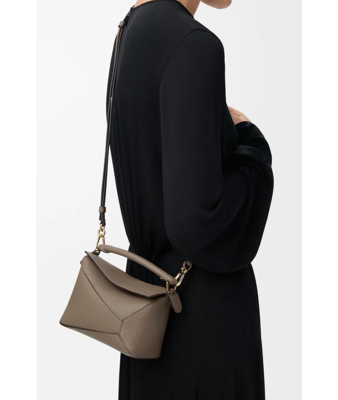 LOEWE Коричневая кожаная сумка через плечо, фото 3