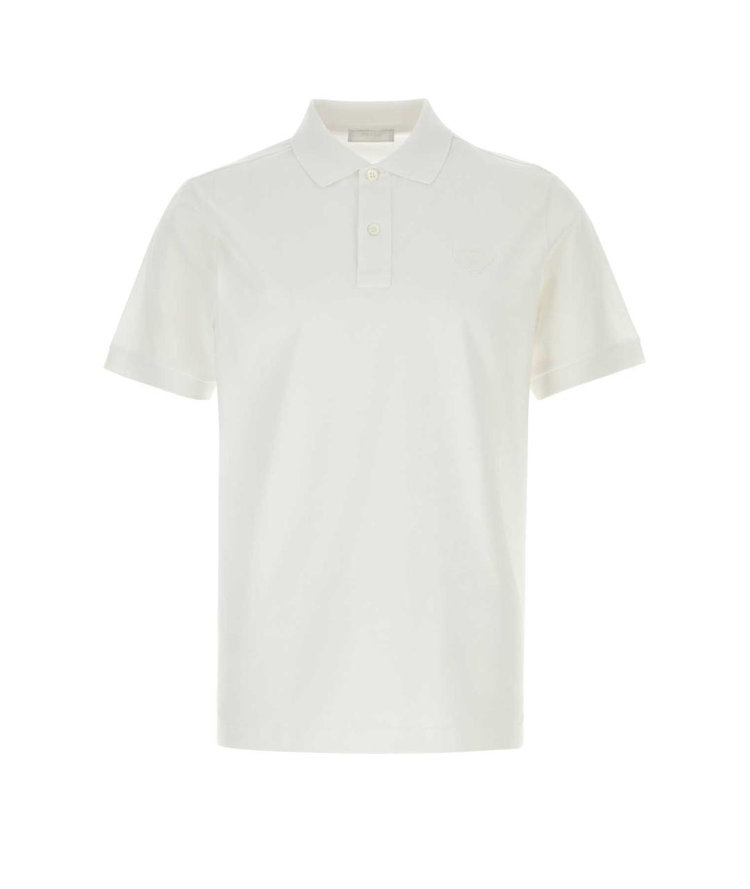 PRADA Белое хлопковое поло с коротким рукавом, фото 1