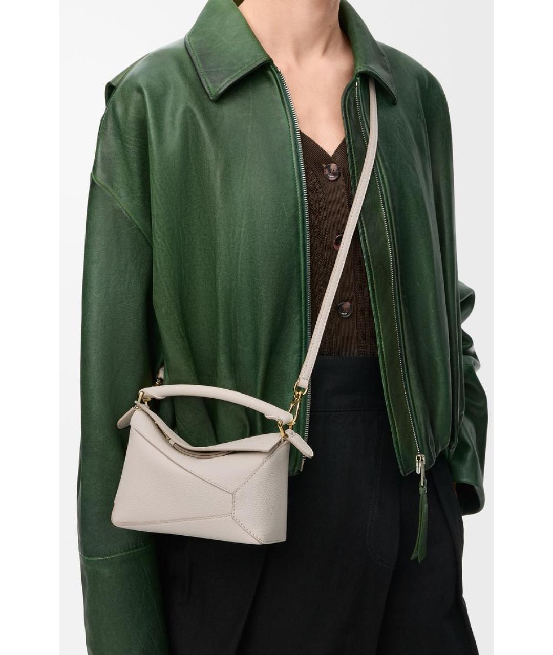 LOEWE Белая кожаная сумка через плечо, фото 2