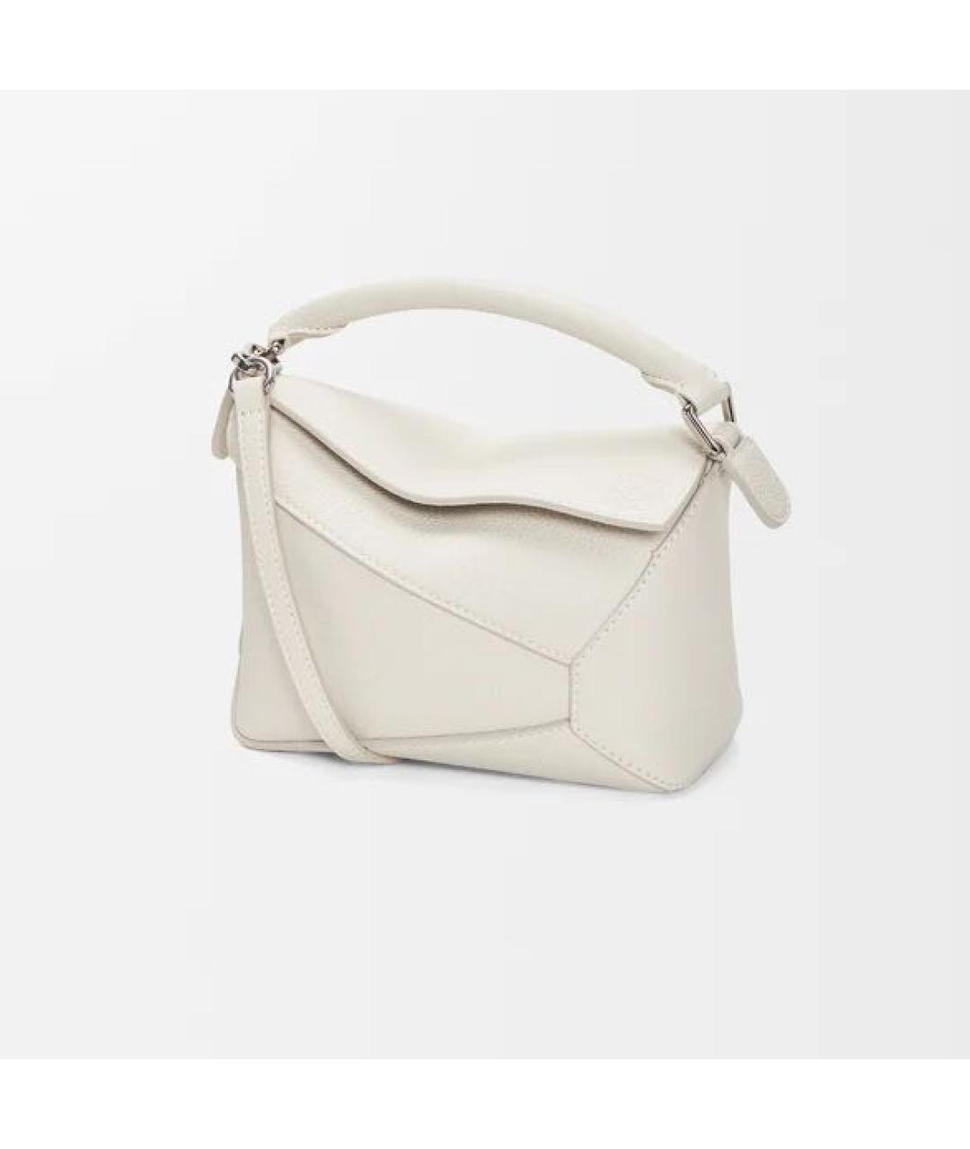 LOEWE Белая кожаная сумка через плечо, фото 6