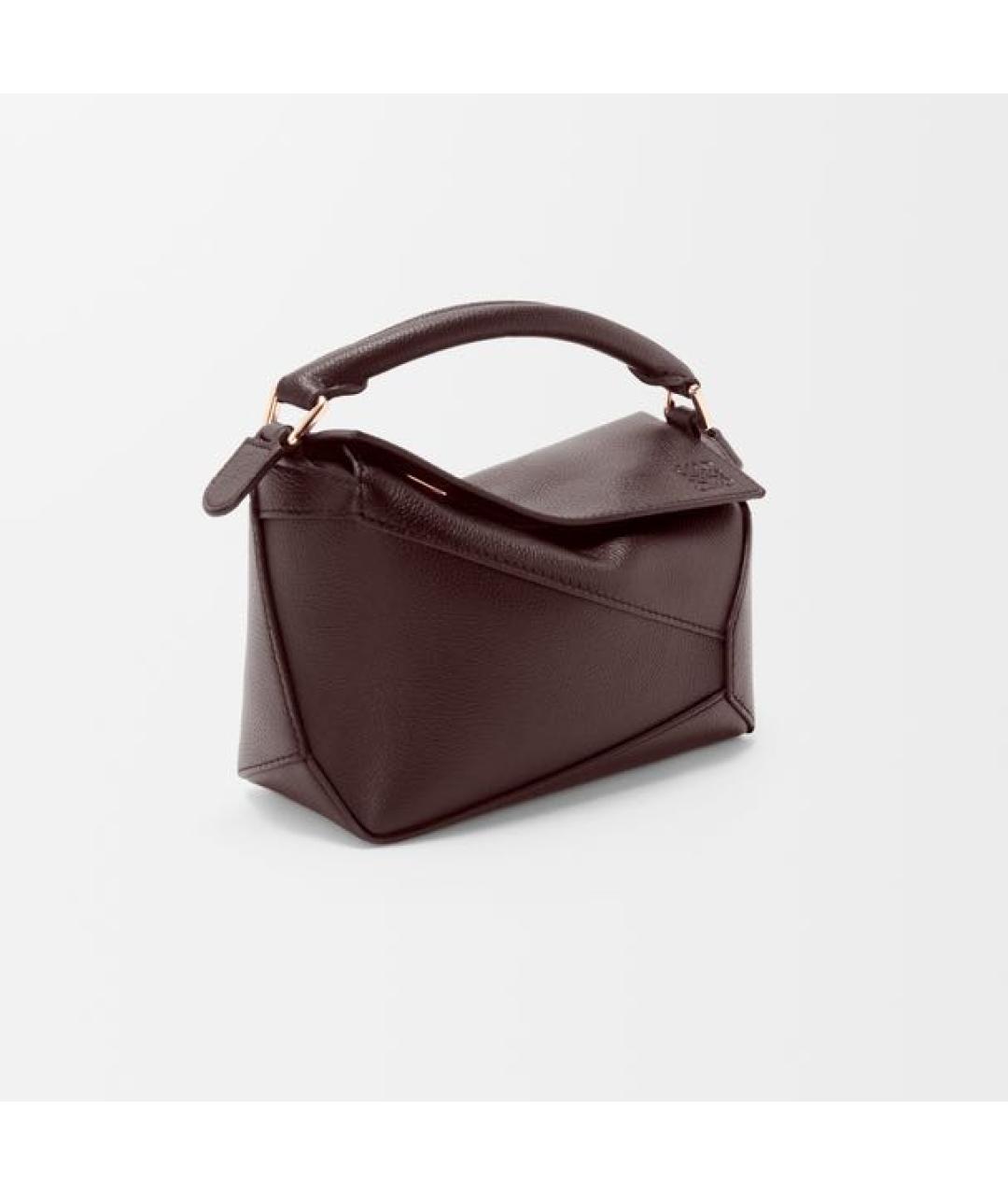 LOEWE Бордовая кожаная сумка через плечо, фото 2