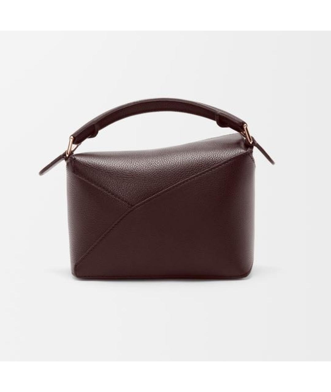 LOEWE Бордовая кожаная сумка через плечо, фото 4