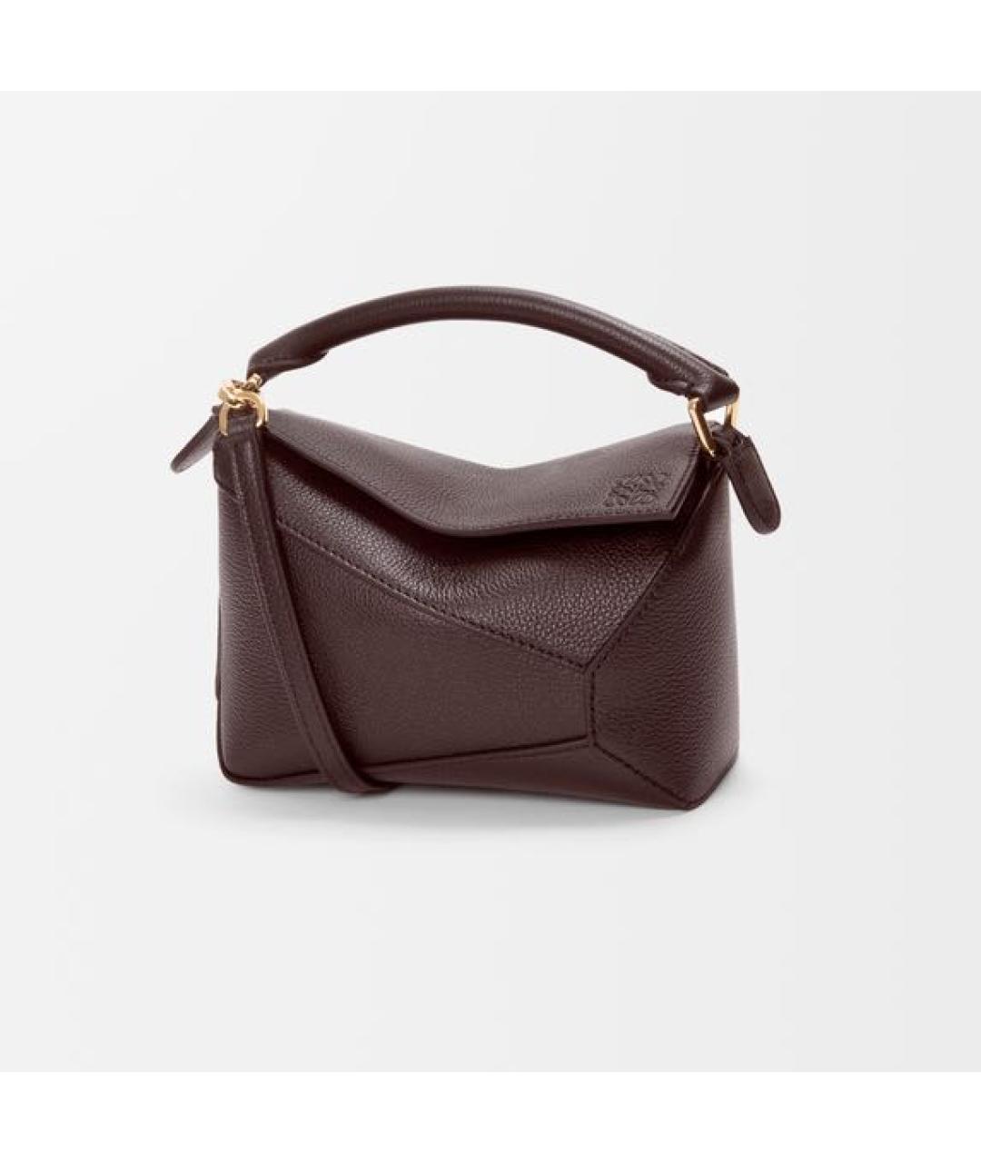 LOEWE Бордовая кожаная сумка через плечо, фото 6