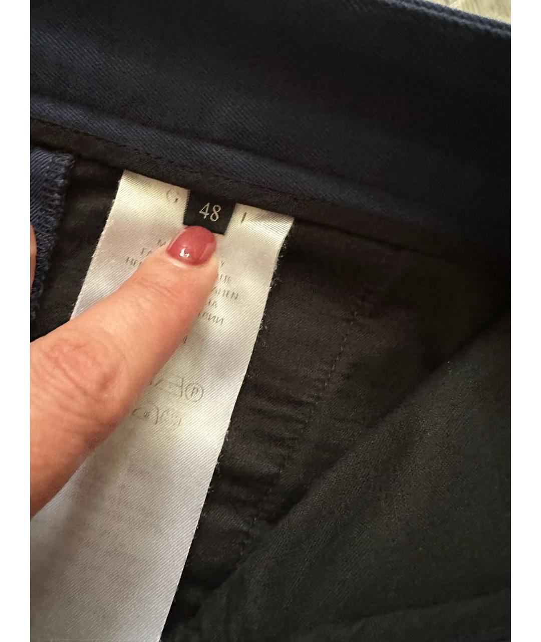 GUCCI Темно-синие хлопковые классические брюки, фото 5