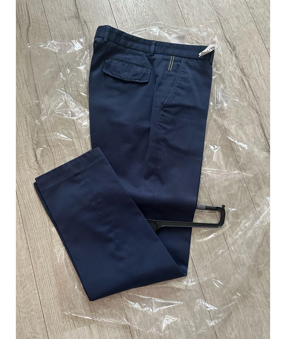 GUCCI Темно-синие хлопковые классические брюки, фото 2