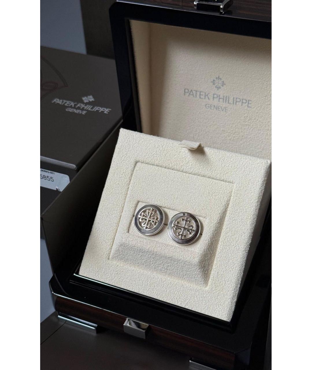 PATEK PHILIPPE Серебряные запонки из белого золота, фото 2