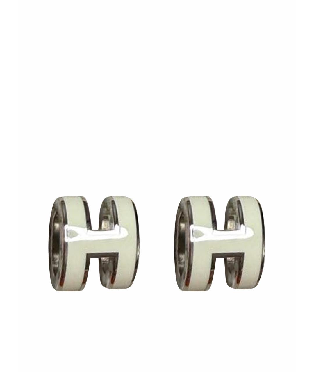 HERMES Белые серьги, фото 1