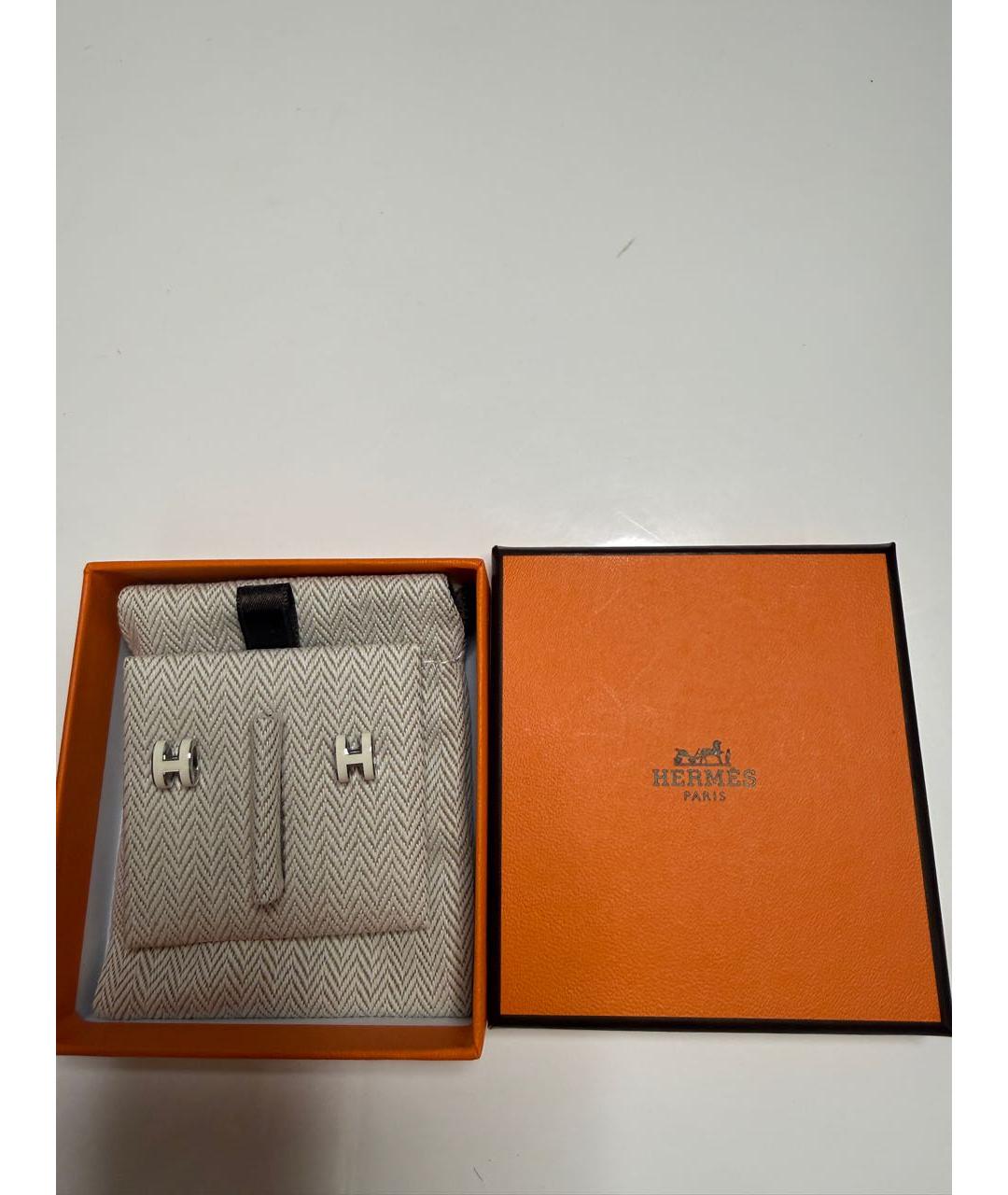 HERMES Белые серьги, фото 3