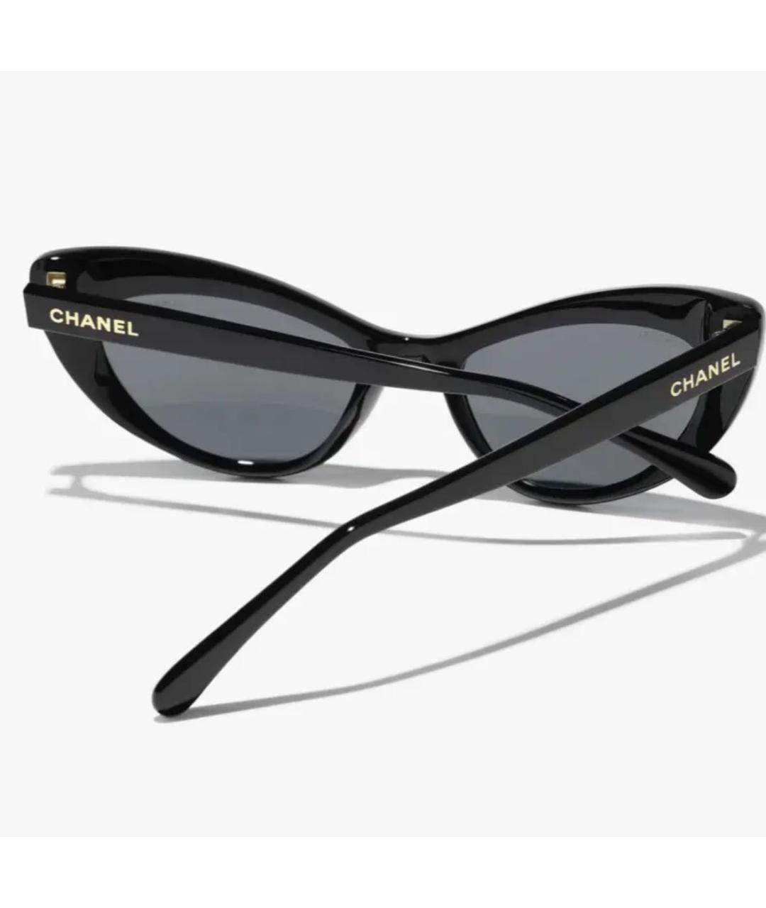 CHANEL Черные пластиковые солнцезащитные очки, фото 4