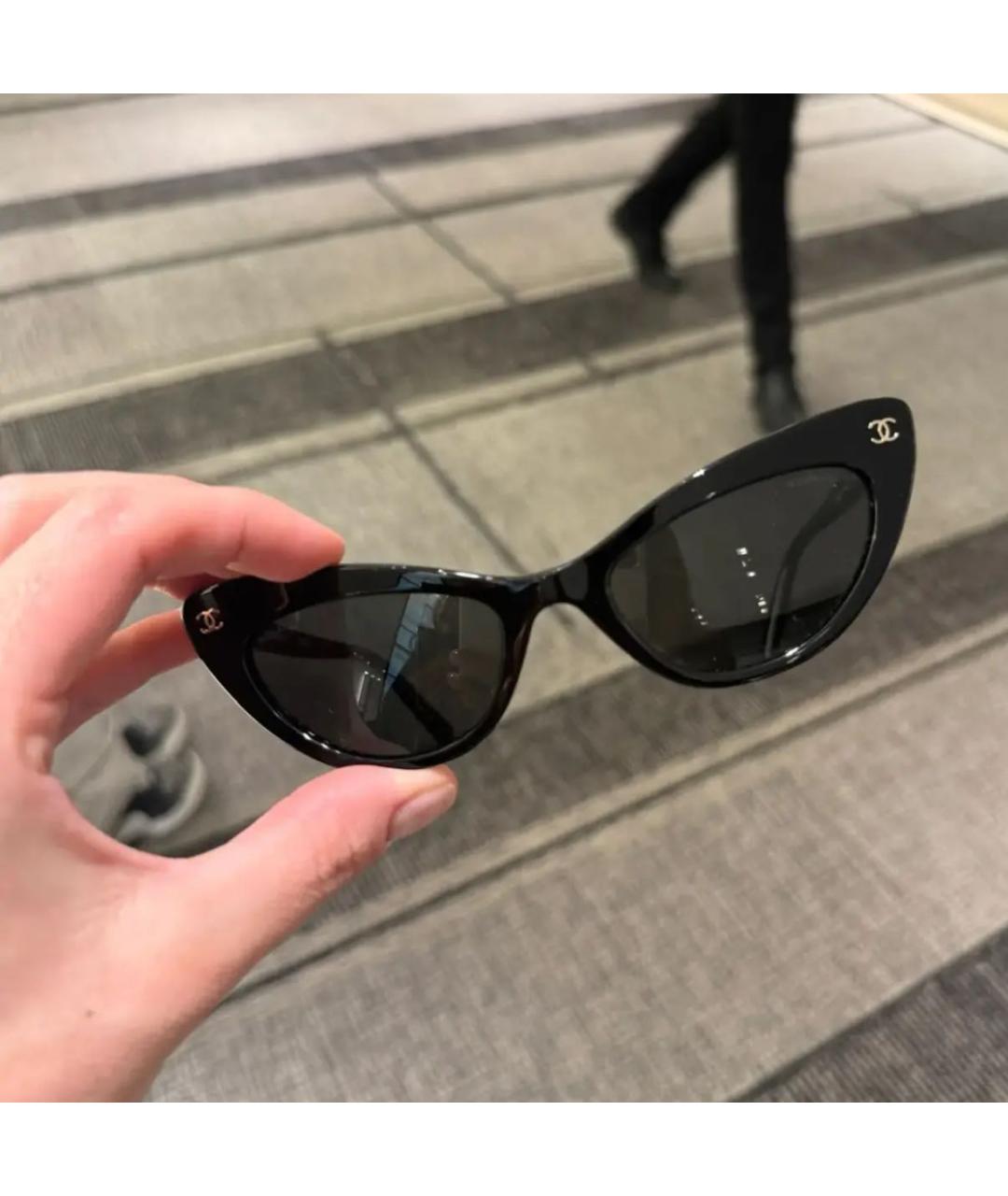 CHANEL Черные пластиковые солнцезащитные очки, фото 6