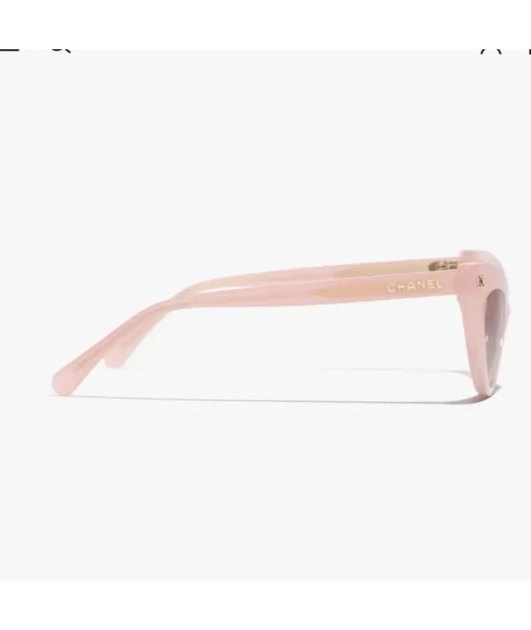 CHANEL Розовые пластиковые солнцезащитные очки, фото 3