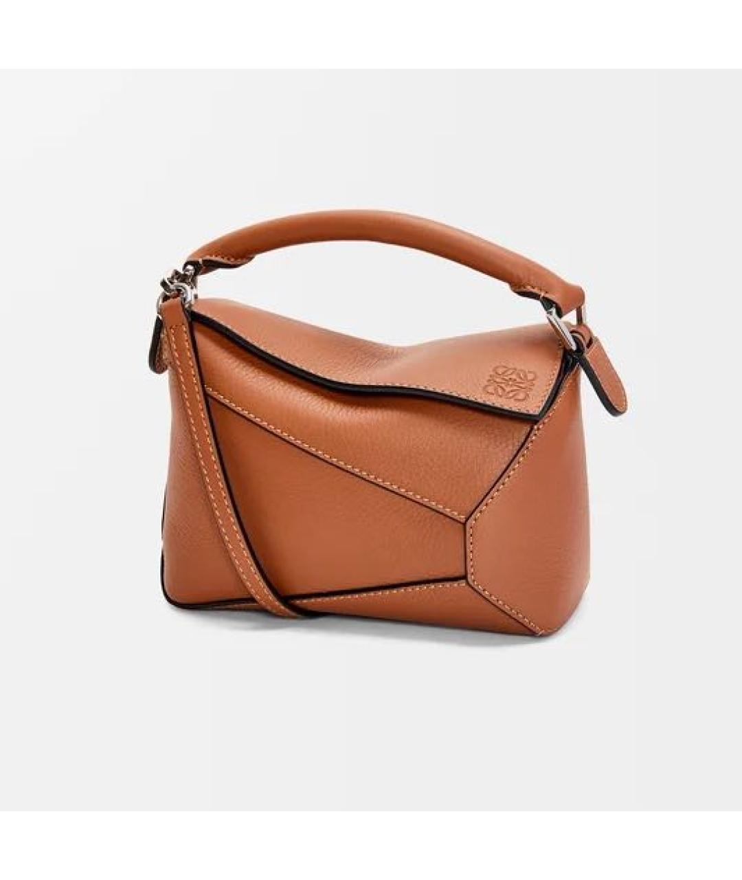 LOEWE Коричневая кожаная сумка через плечо, фото 6