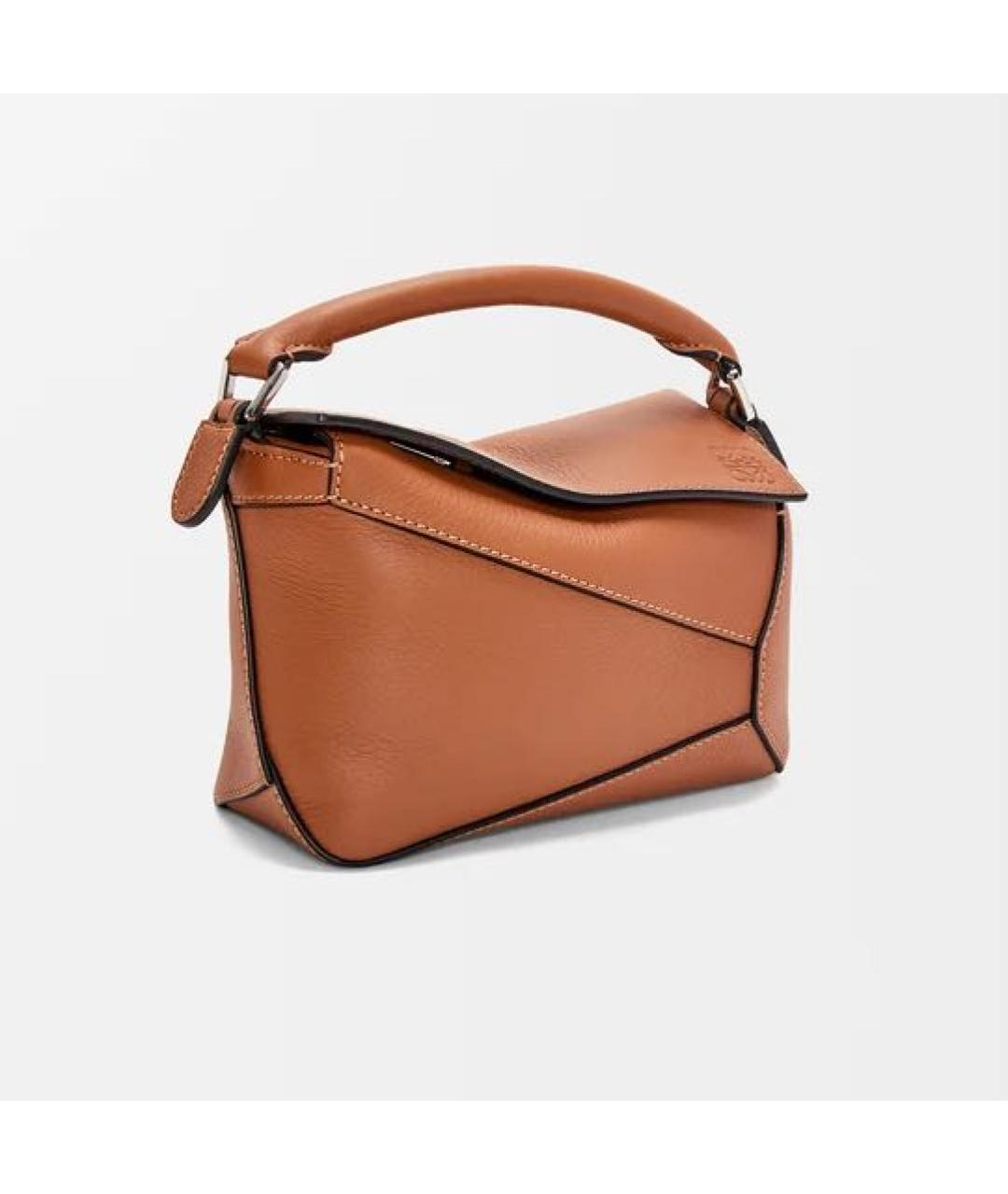 LOEWE Коричневая кожаная сумка через плечо, фото 4