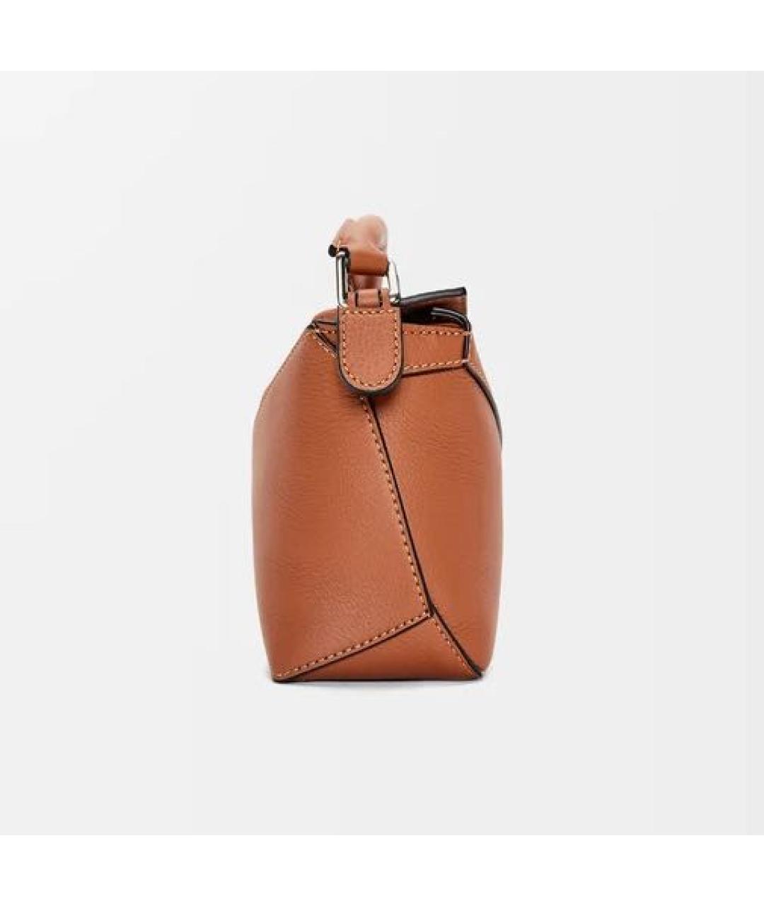 LOEWE Коричневая кожаная сумка через плечо, фото 5