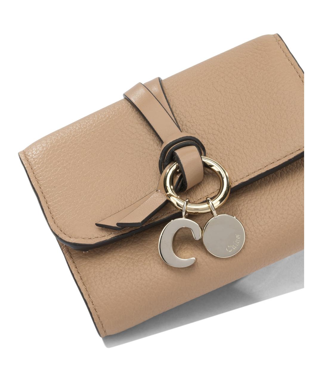 CHLOE Бежевый кожаный кошелек, фото 4