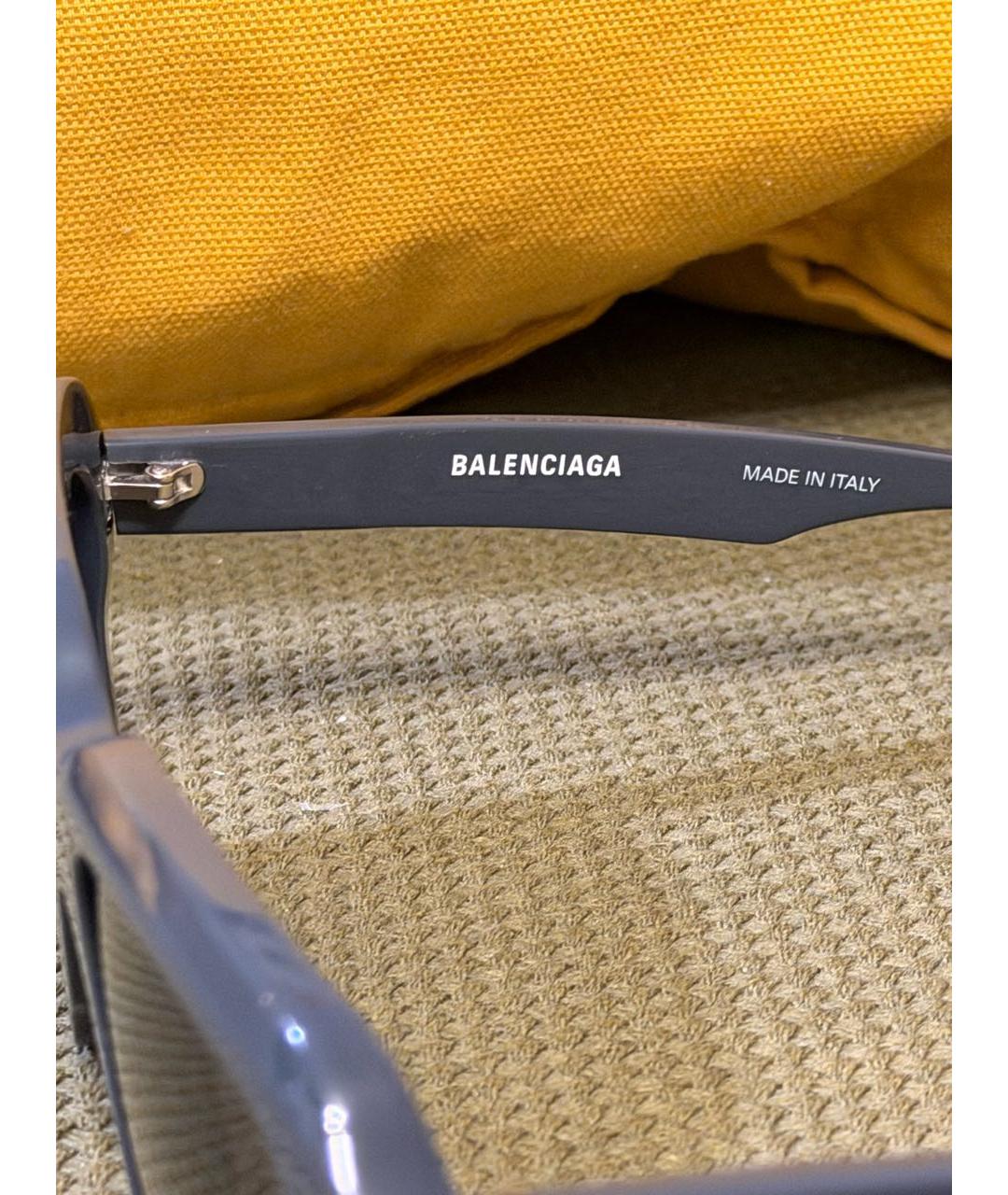 BALENCIAGA Антрацитовые пластиковые солнцезащитные очки, фото 5