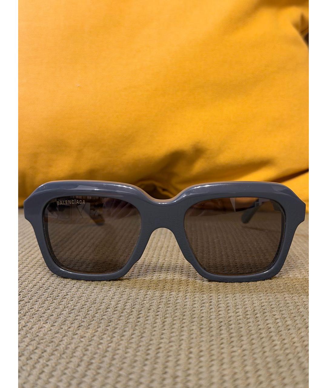 BALENCIAGA Антрацитовые пластиковые солнцезащитные очки, фото 7