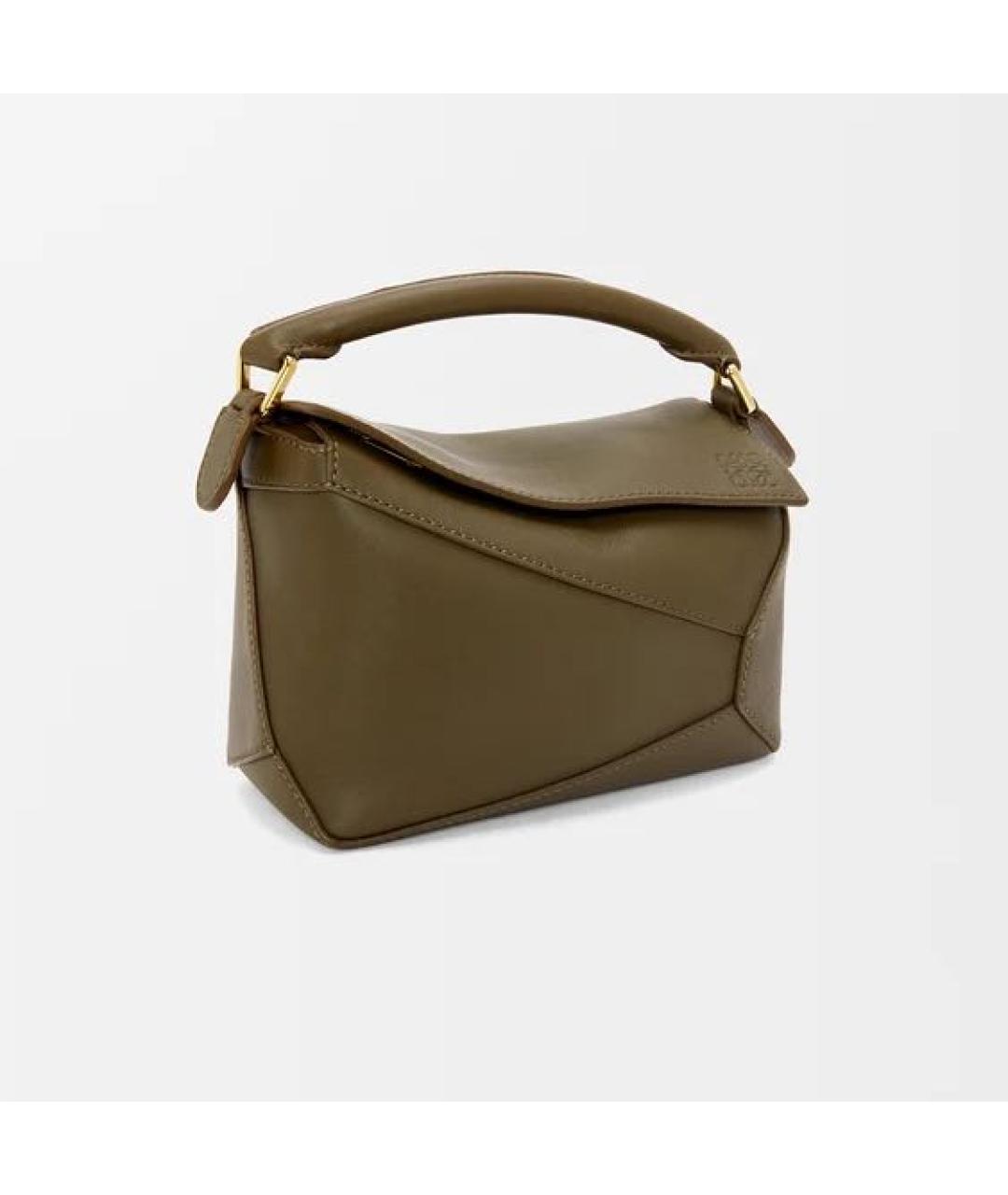 LOEWE Хаки кожаная сумка через плечо, фото 4