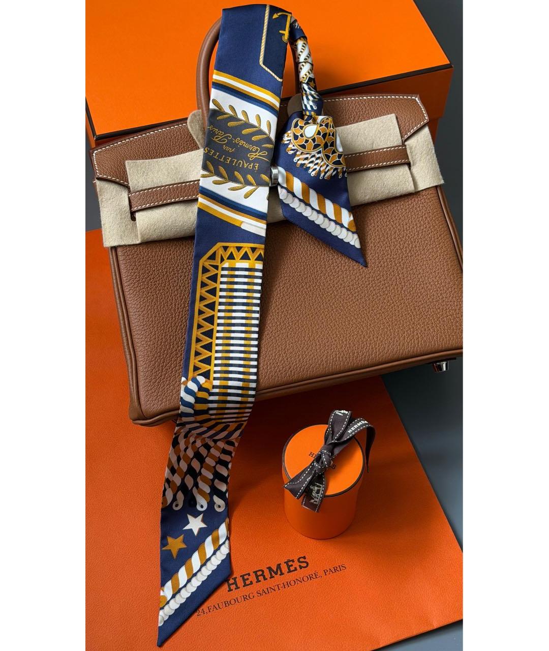 HERMES Мульти шелковый платок, фото 4