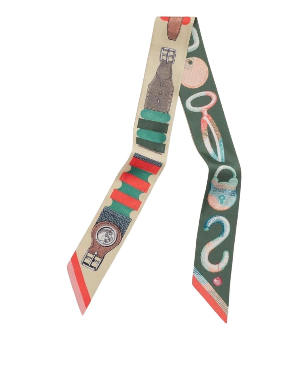 HERMES Мульти шелковый шарф, фото 1