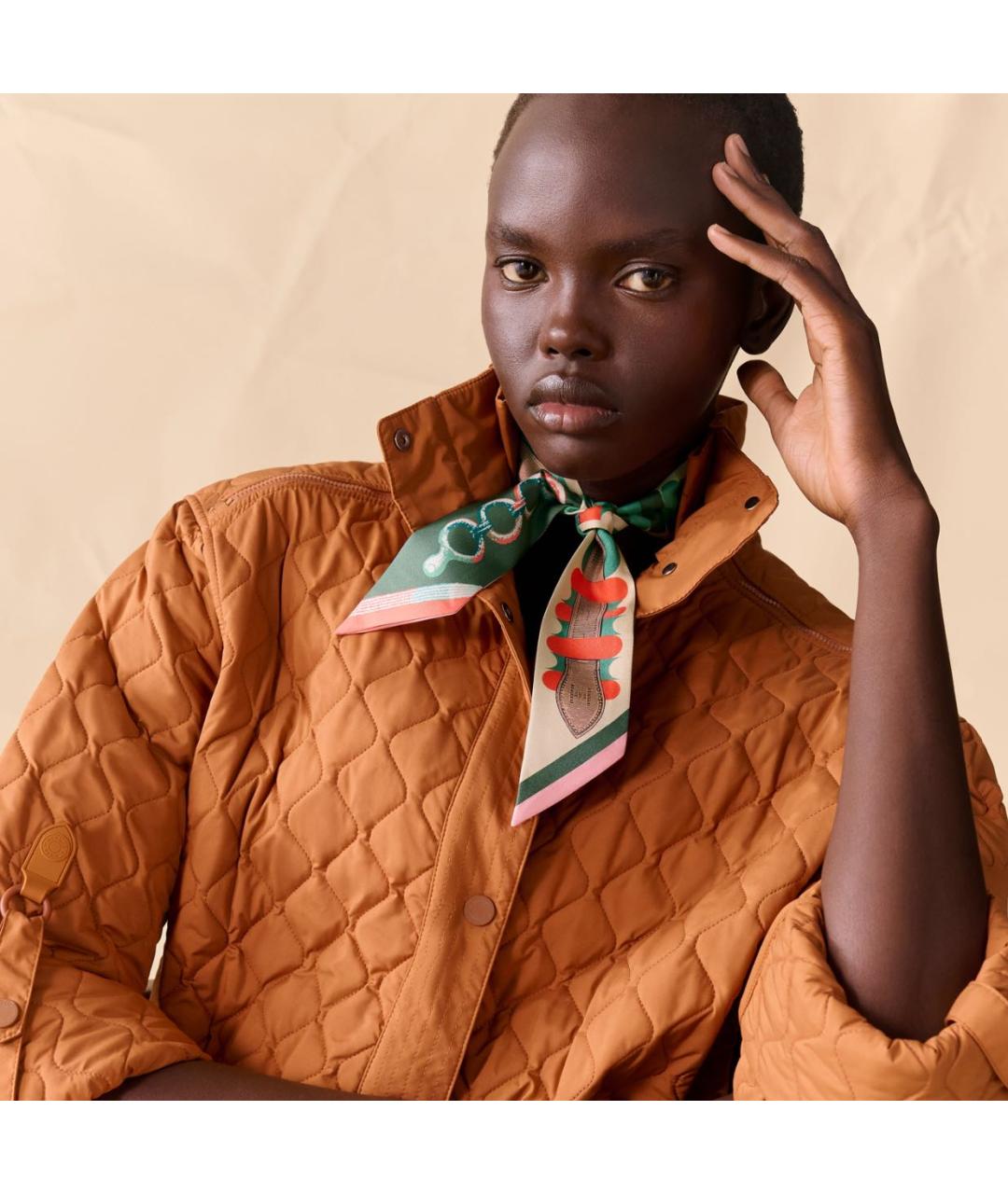 HERMES Мульти шелковый шарф, фото 2