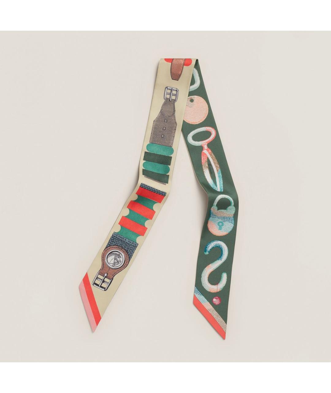 HERMES Мульти шелковый шарф, фото 4