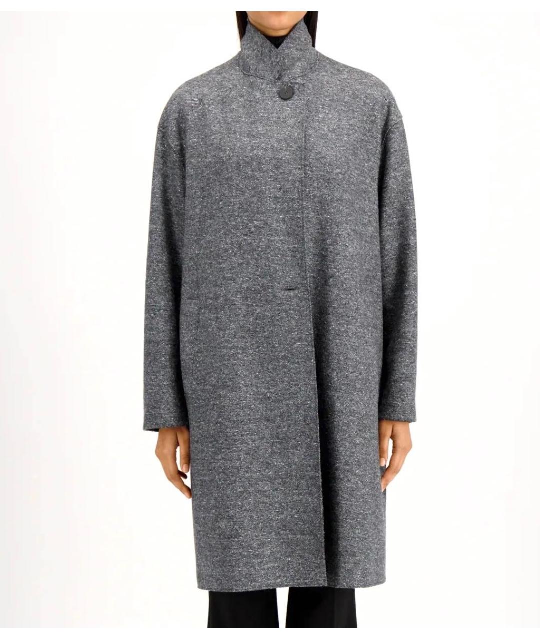 HARRIS WHARF LONDON Серое шерстяное пальто, фото 4