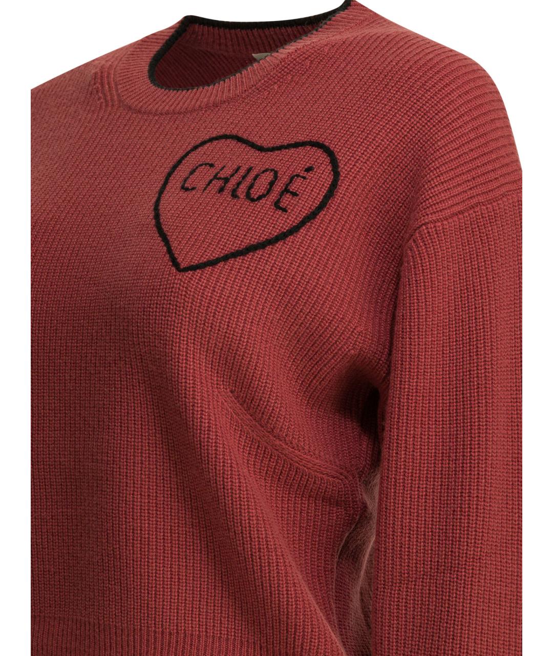 CHLOE Красный шерстяной джемпер / свитер, фото 4