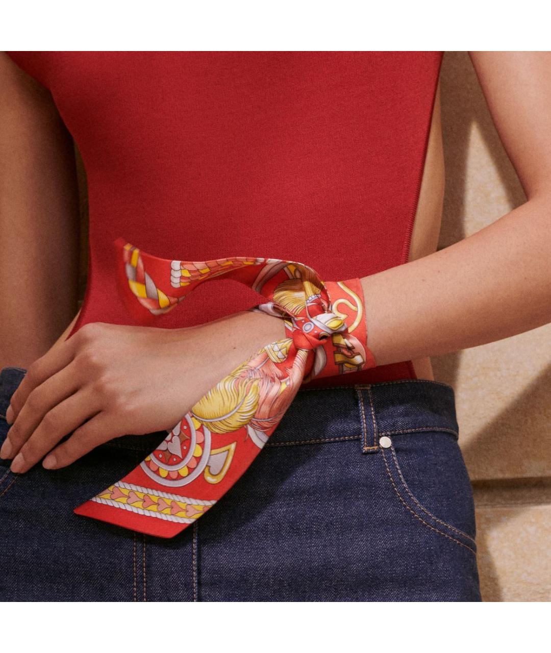 HERMES Мульти шелковый платок, фото 2