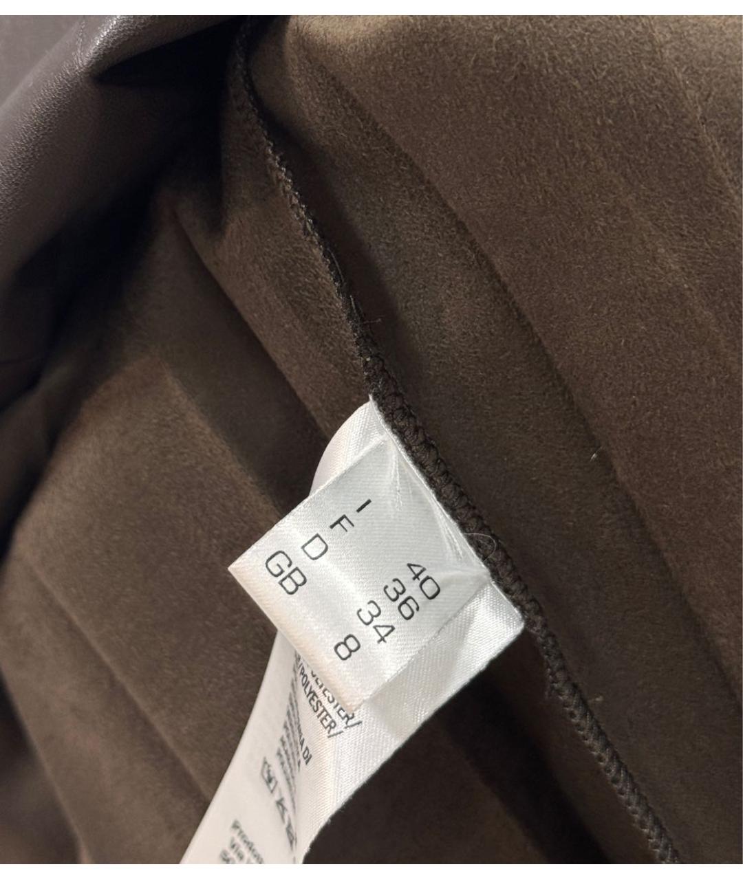 ANTONELLI FIRENZE Коричневая кожаная юбка миди, фото 7