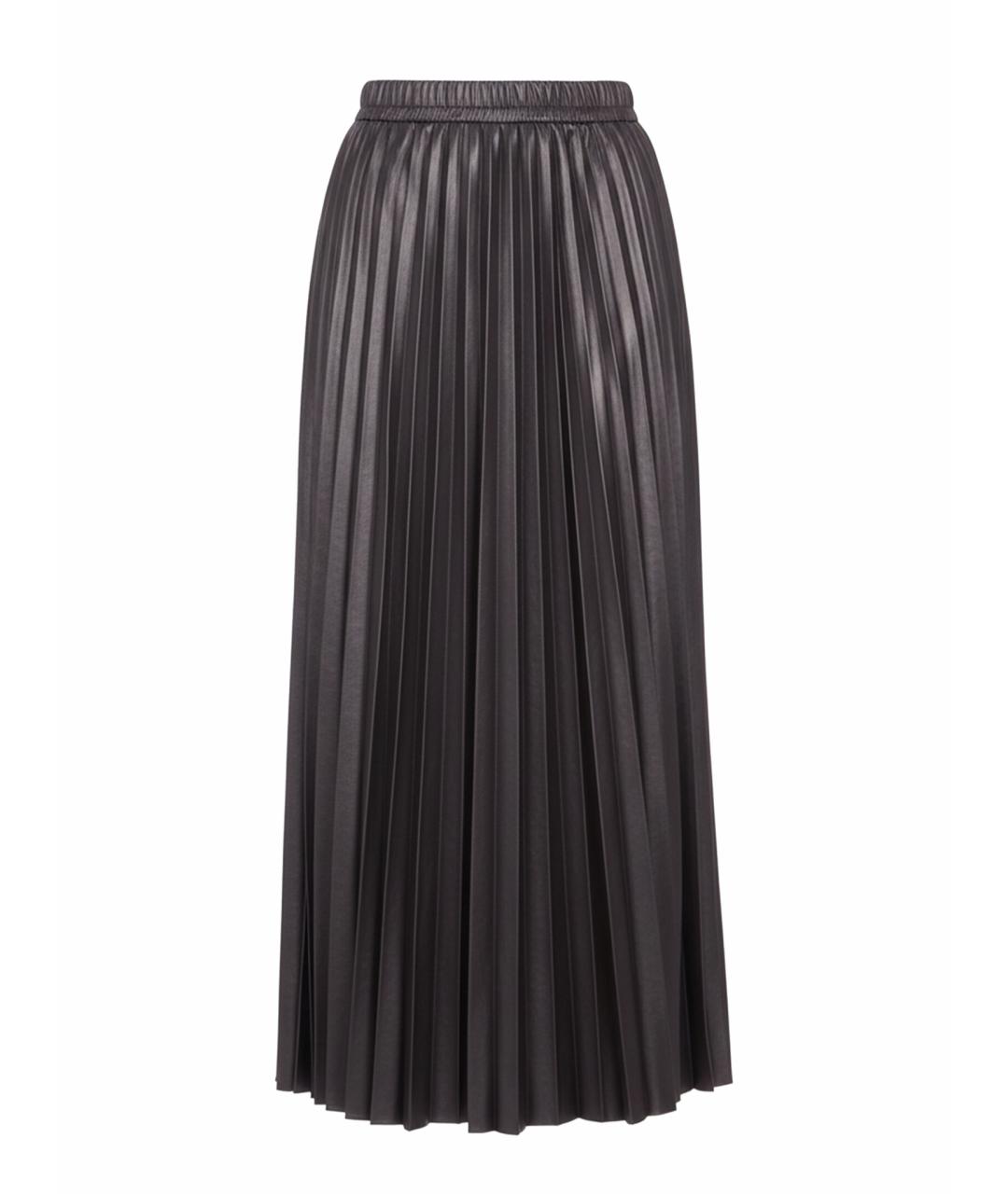 ANTONELLI FIRENZE Коричневая кожаная юбка миди, фото 1