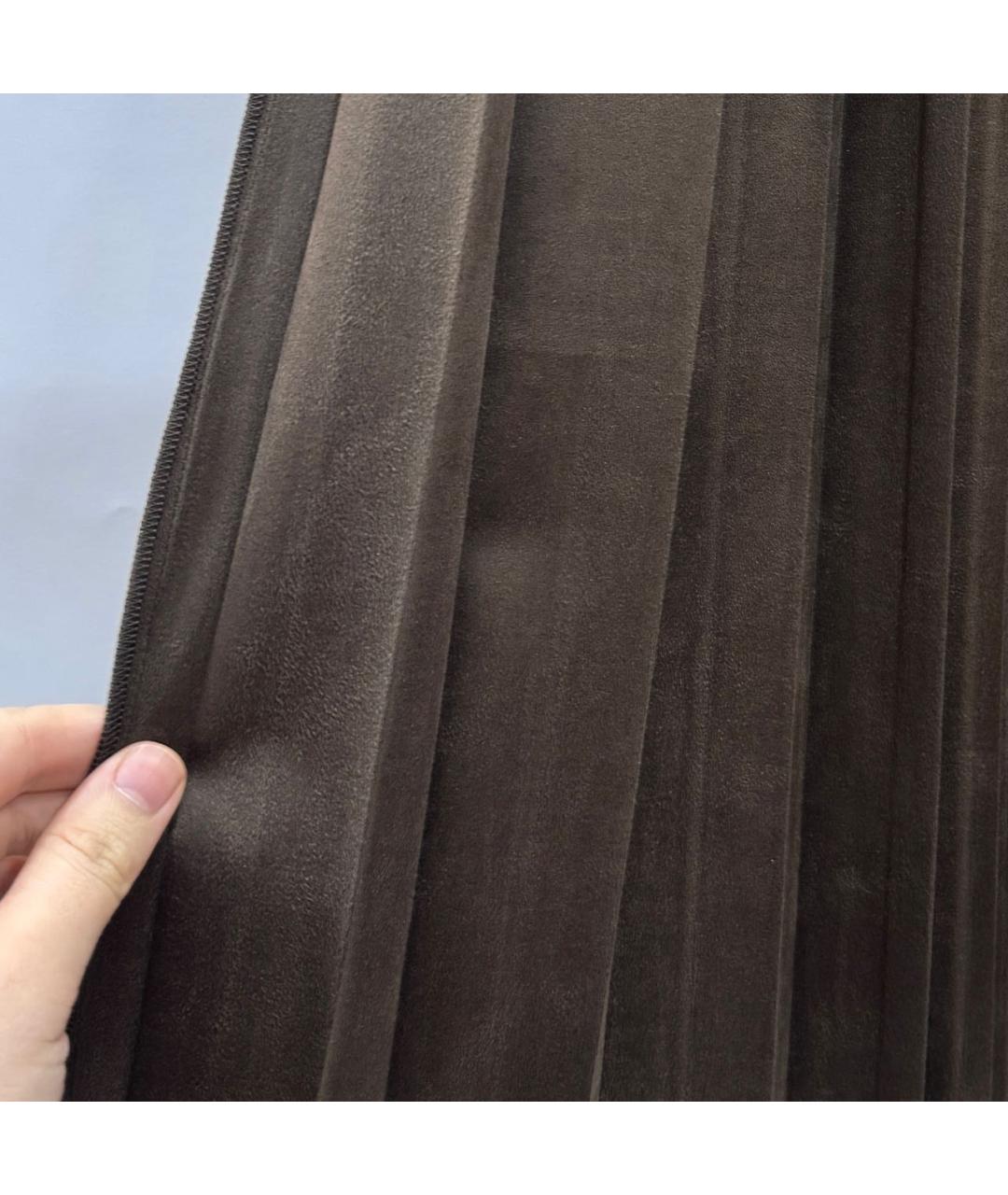 ANTONELLI FIRENZE Коричневая кожаная юбка миди, фото 5