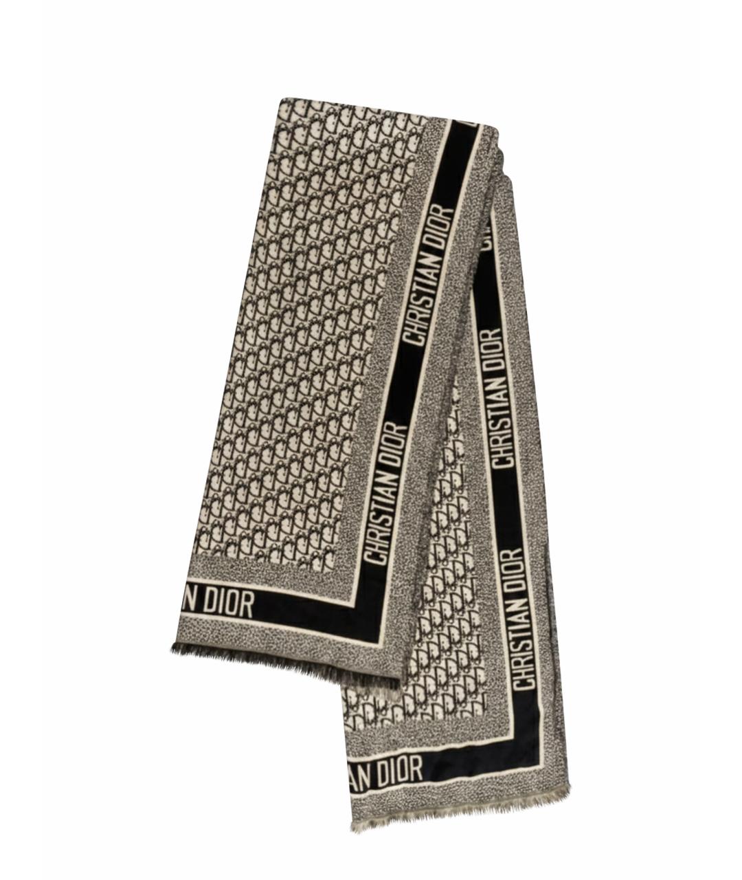 CHRISTIAN DIOR Бежевый кашемировый шарф, фото 1