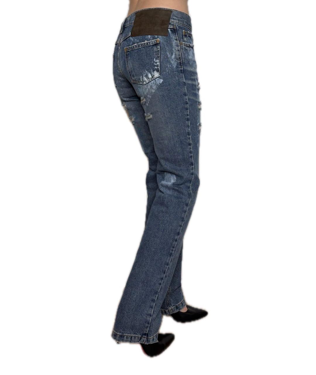 DOLCE&GABBANA Голубые хлопковые прямые джинсы, фото 4