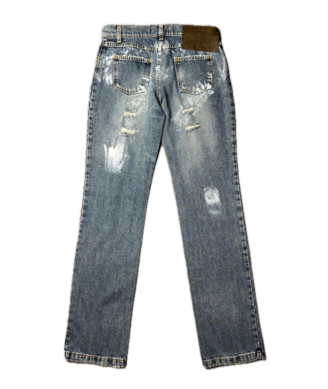 DOLCE&GABBANA Голубые хлопковые прямые джинсы, фото 2