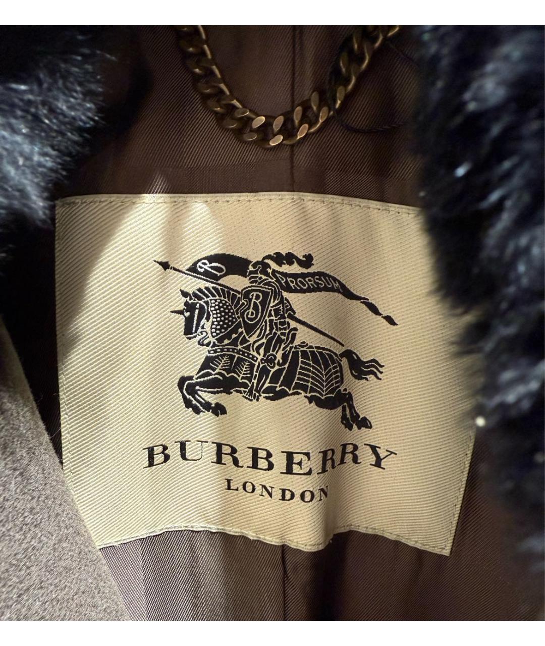 BURBERRY Хаки шерстяное пальто, фото 6
